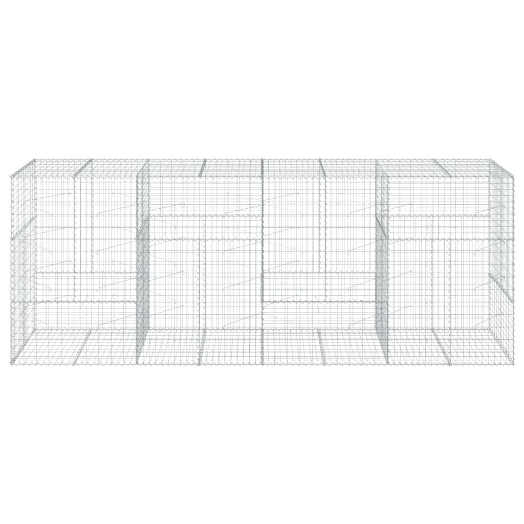 Gabion Basket with Cover 400x100x150 cm Galvanised Iron