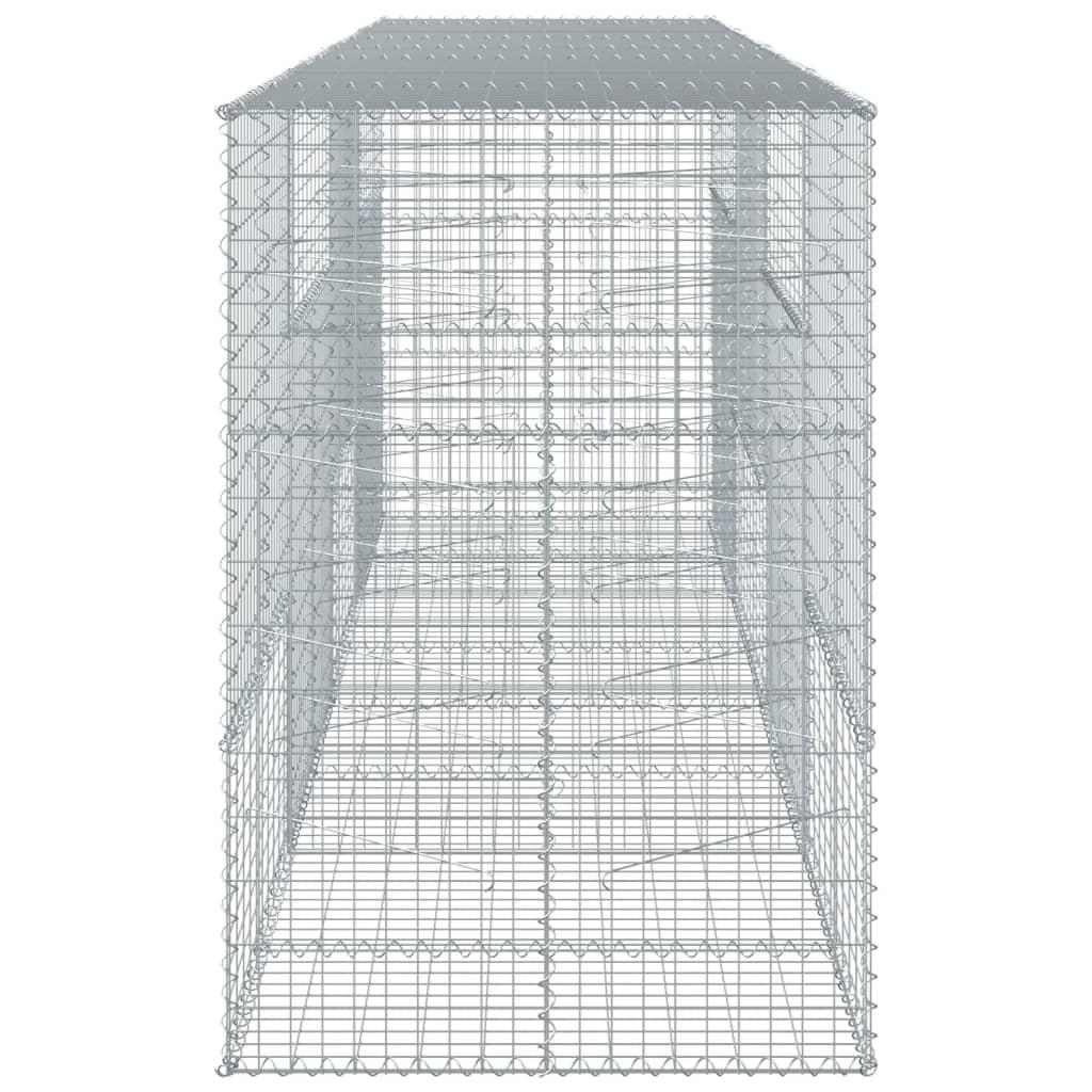 Gabion Basket with Cover 400x100x150 cm Galvanised Iron