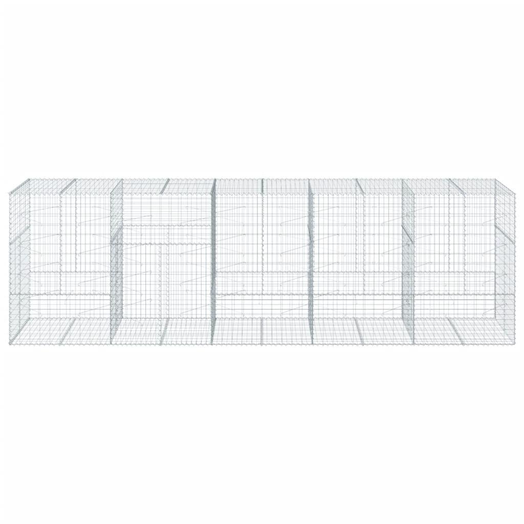 Gabion Basket with Cover 500x100x150 cm Galvanised Iron