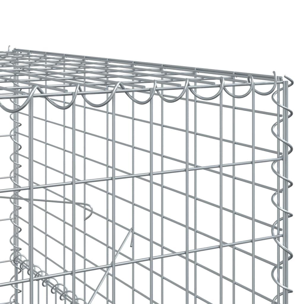 Gabion Basket with Cover 600x100x150 cm Galvanised Iron