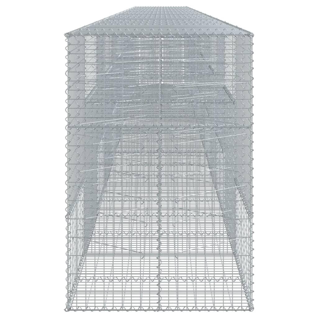 Gabion Basket with Cover 1200x100x150 cm Galvanised Iron