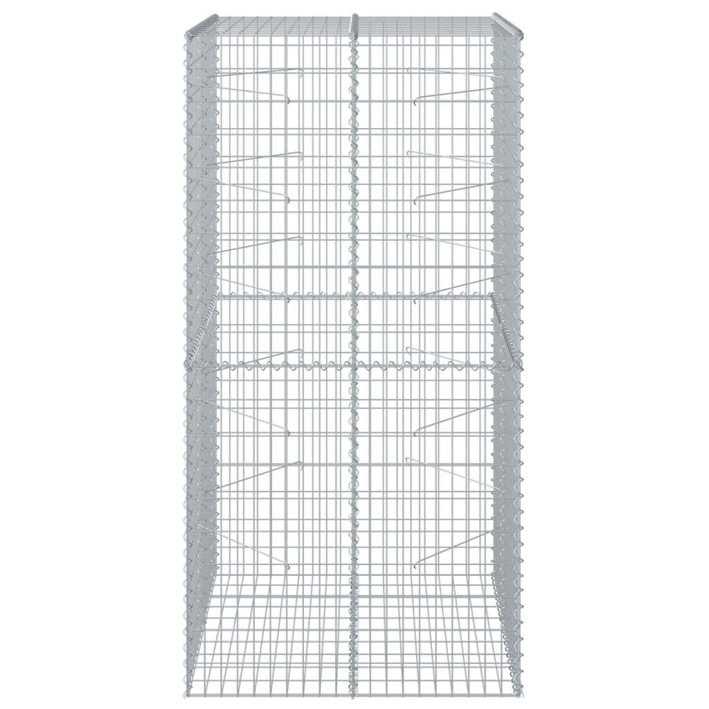 Gabion Basket with Cover 100x100x200 cm Galvanised Iron