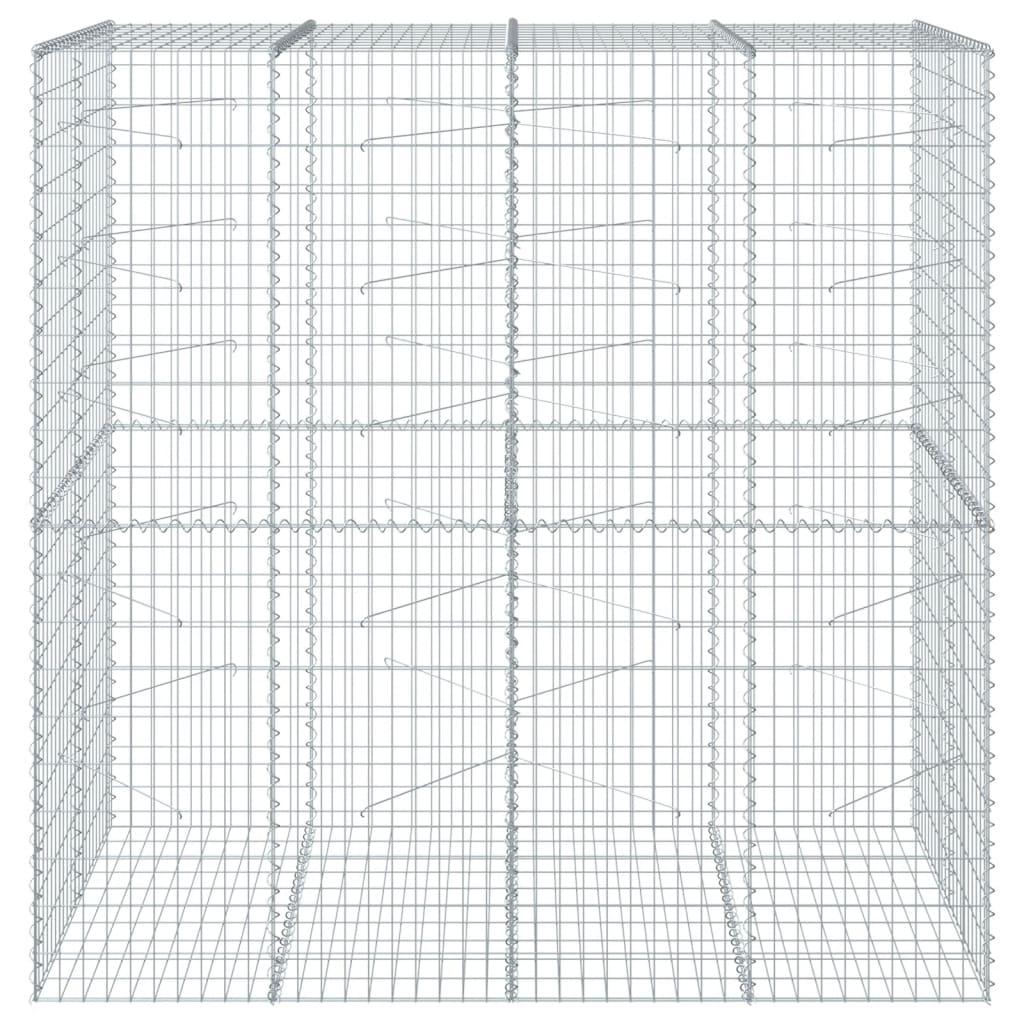 Gabion Basket with Cover 200x100x200 cm Galvanised Iron