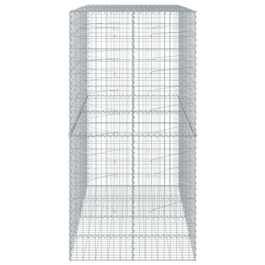 Gabion Basket with Cover 200x100x200 cm Galvanised Iron