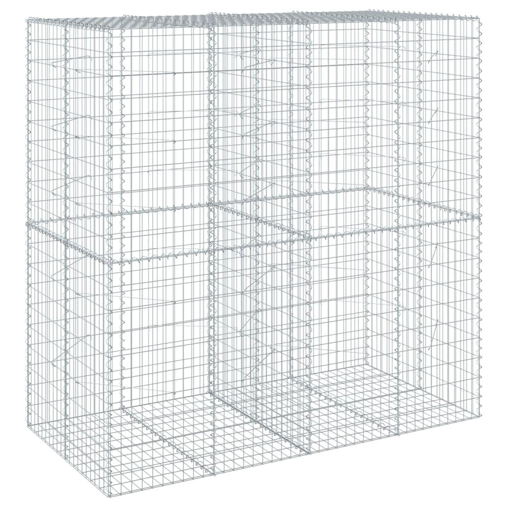 Gabion Basket with Cover 200x100x200 cm Galvanised Iron