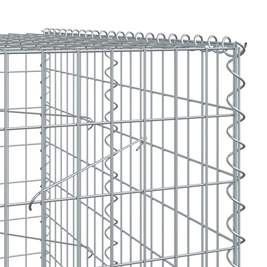 Gabion Basket with Cover 250x100x200 cm Galvanised Iron