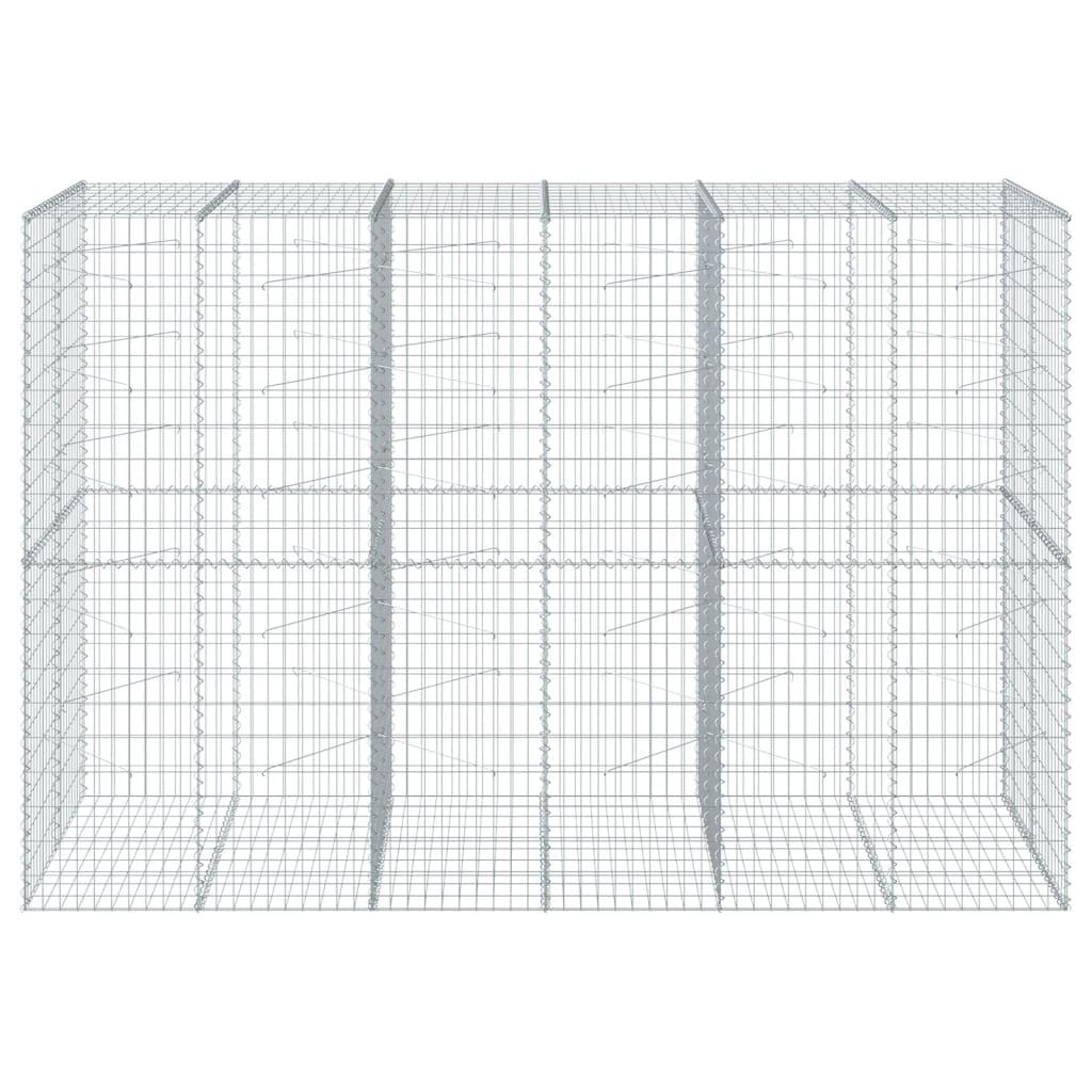 Gabion Basket with Cover 300x100x200 cm Galvanised Iron