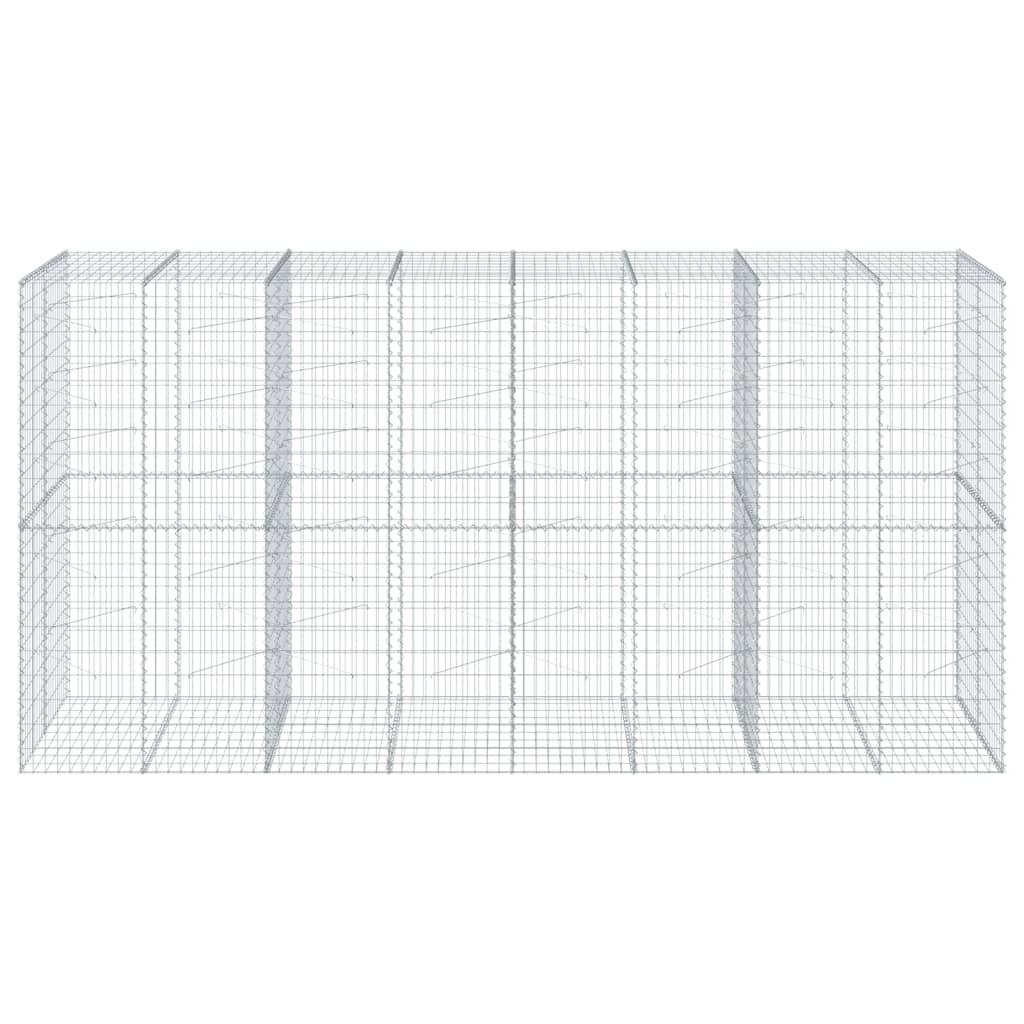 Gabion Basket with Cover 400x100x200 cm Galvanised Iron