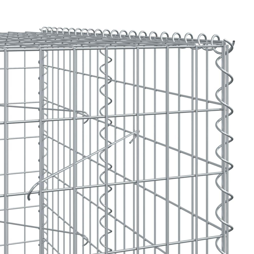 Gabion Basket with Cover 400x100x200 cm Galvanised Iron