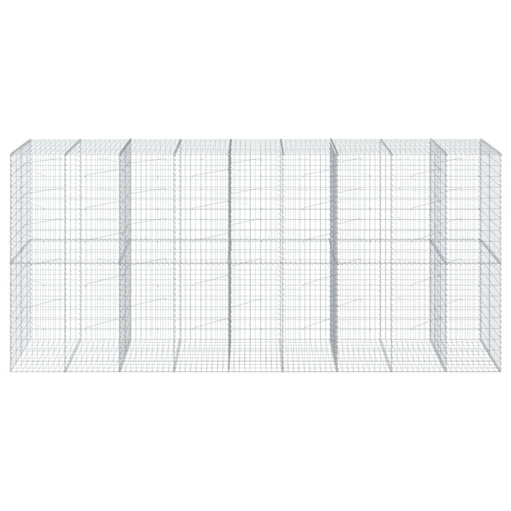 Gabion Basket with Cover 450x100x200 cm Galvanised Iron