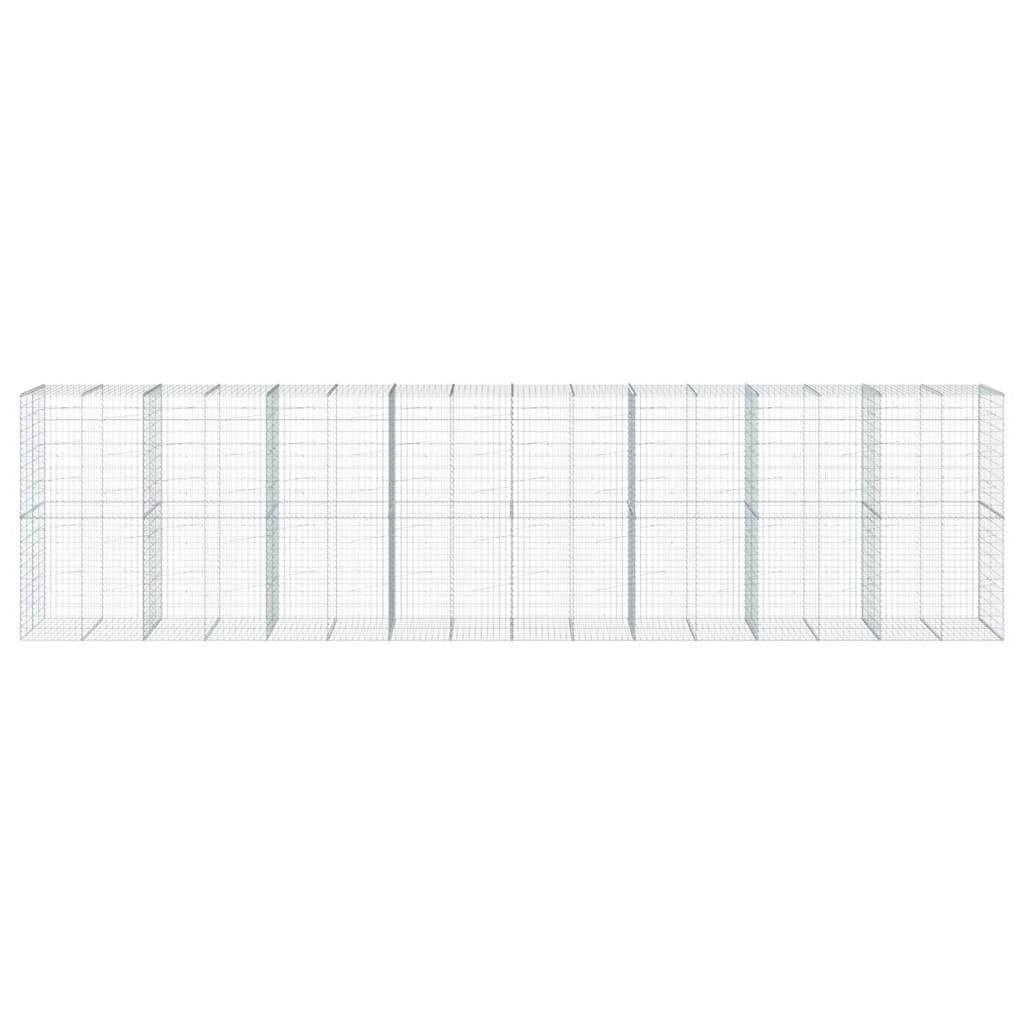 Gabion Basket with Cover 800x100x200 cm Galvanised Iron