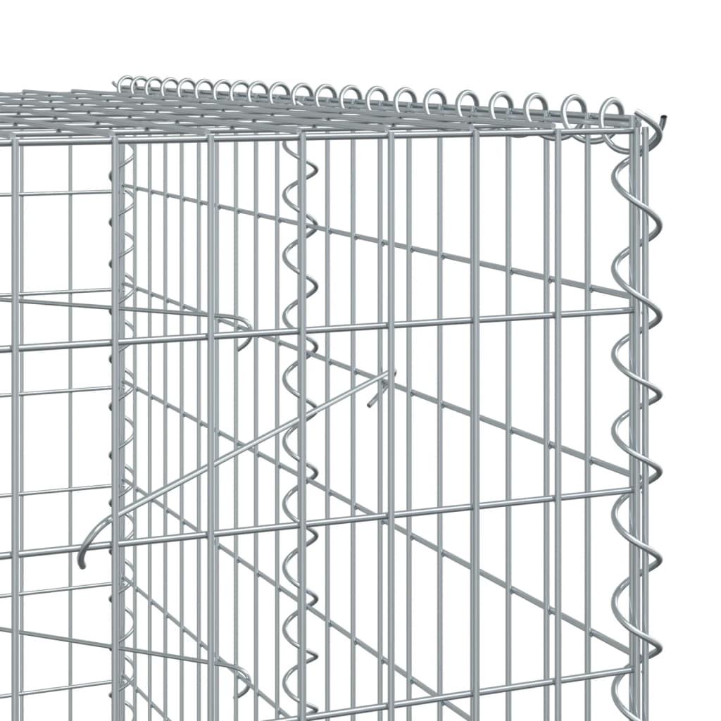 Gabion Basket with Cover 1200x100x200 cm Galvanised Iron