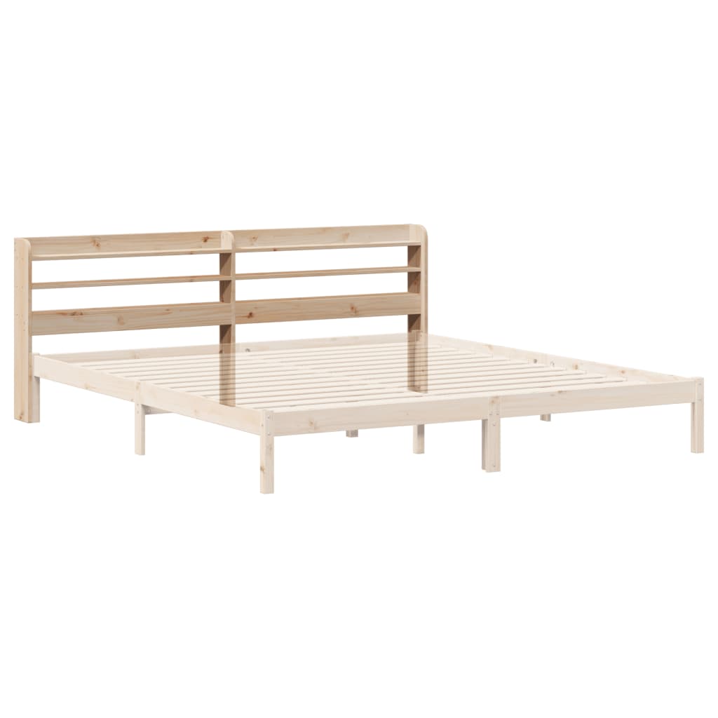 Headboard with Shelves 180 cm Solid Wood Pine