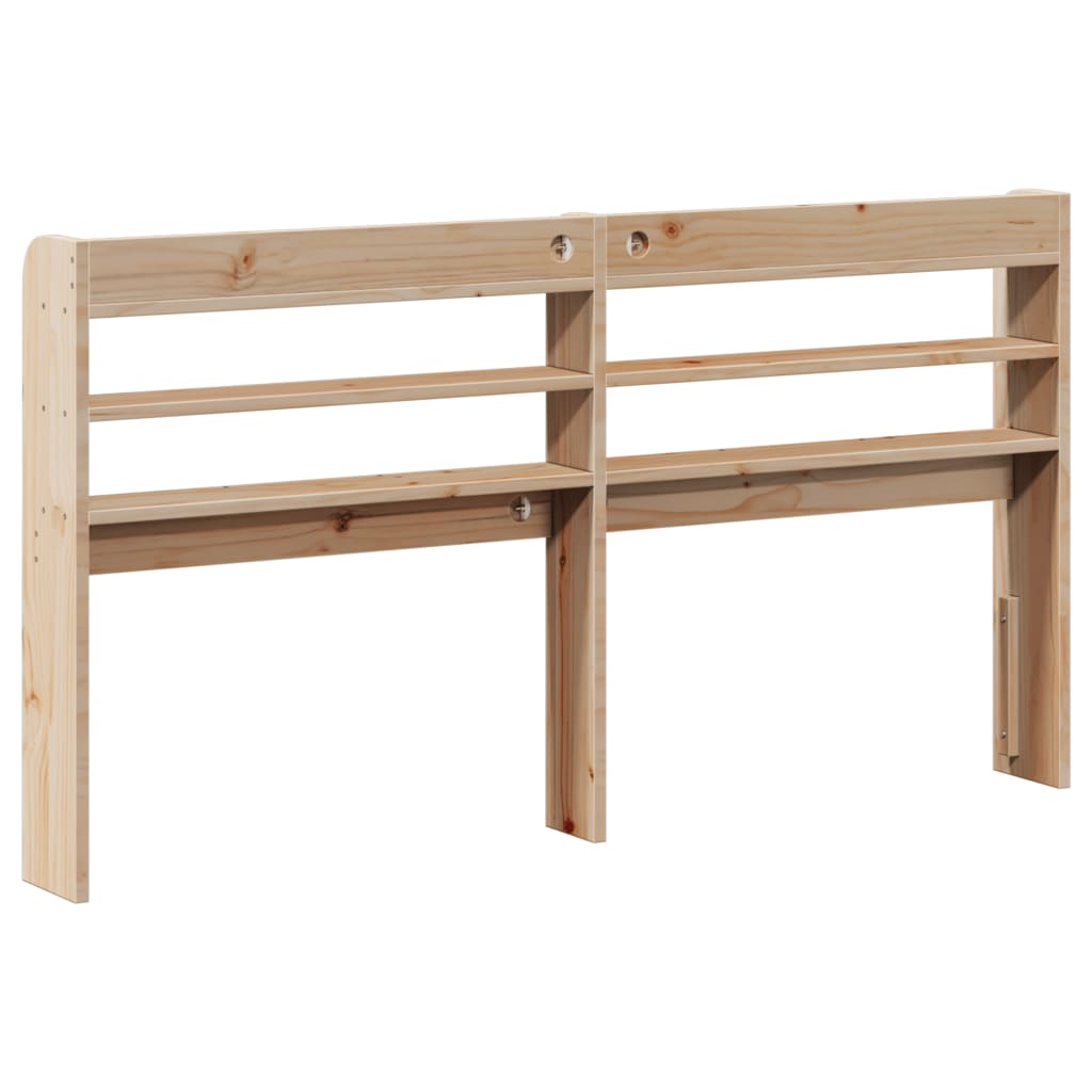 Headboard with Shelves 160 cm Solid Wood Pine