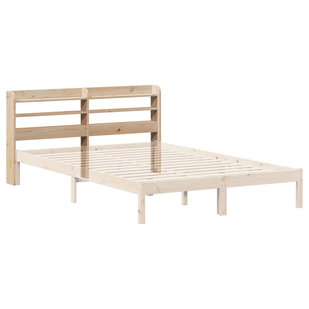 Headboard with Shelves 120 cm Solid Wood Pine