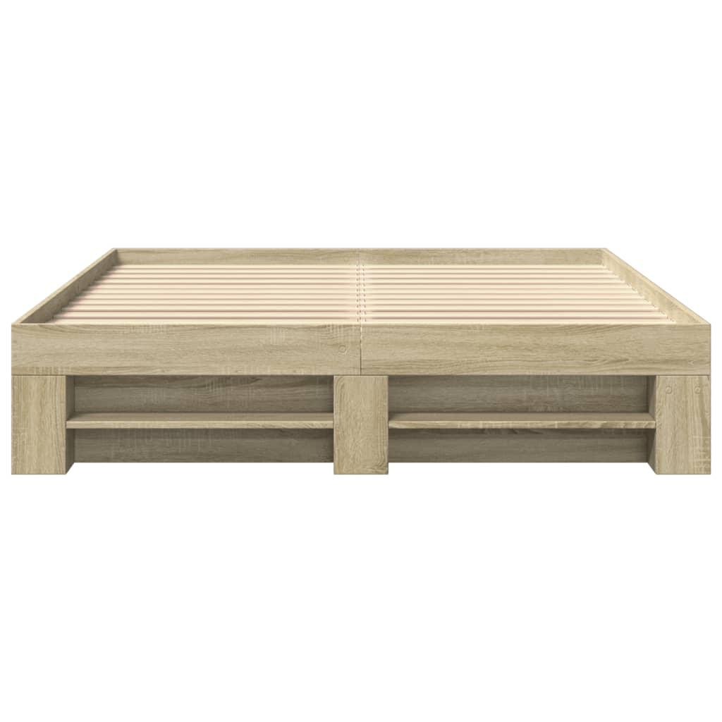 Bed Frame without Mattress Sonoma Oak 150x200 cm Engineered Wood