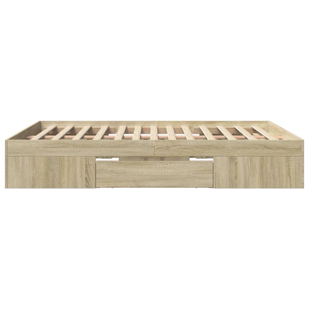 Bed Frame without Mattress Sonoma Oak 150x200 cm Engineered Wood