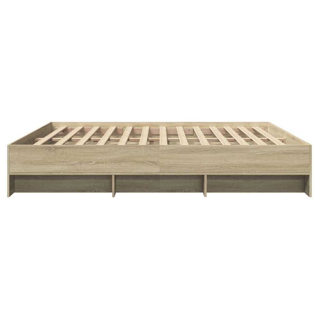 Bed Frame without Mattress Sonoma Oak 183x203 cm King Engineered Wood