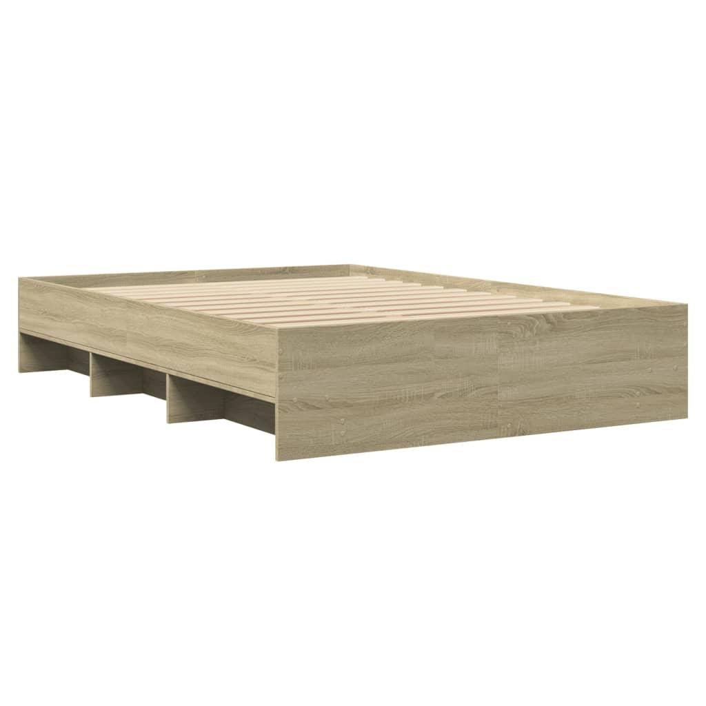 Bed Frame without Mattress Sonoma Oak 135x190 cm Engineered Wood