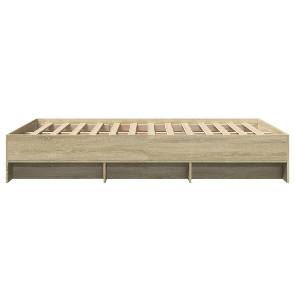 Bed Frame without Mattress Sonoma Oak 135x190 cm Engineered Wood