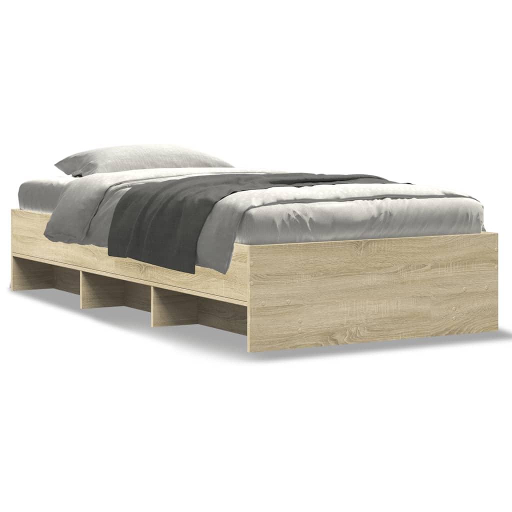 Bed Frame without Mattress Sonoma Oak 90x190 cm Engineered Wood