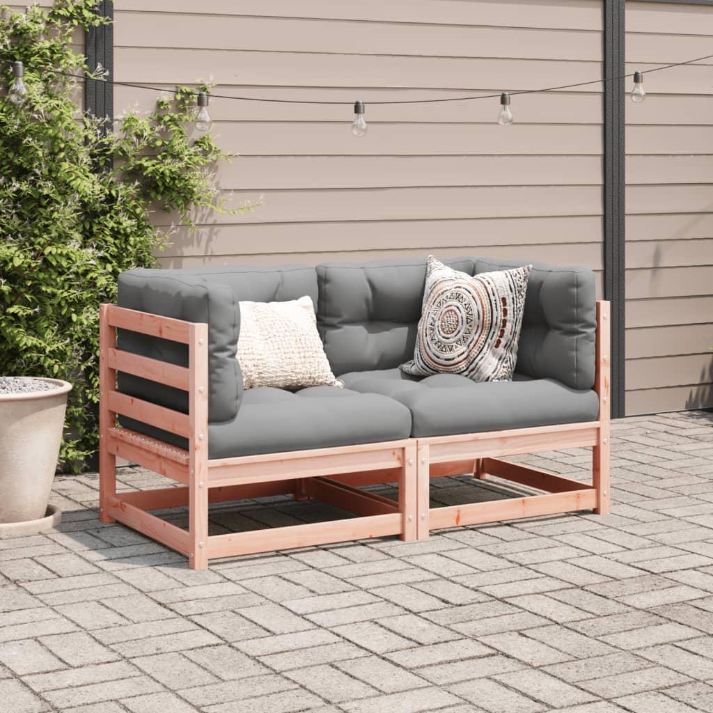 2 Piece Garden Sofa Set with Cushions Solid Wood Douglas Fir