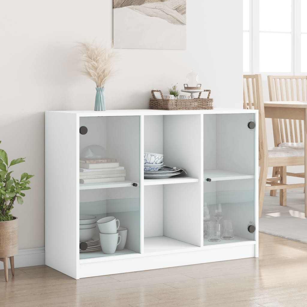 Sideboard White 102x37x75.5 cm Engineered Wood