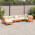 7 Piece Garden Sofa Set with Cushions Wax Brown Solid Wood Pine