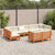 9 Piece Garden Sofa Set with Cushions Wax Brown Solid Wood Pine