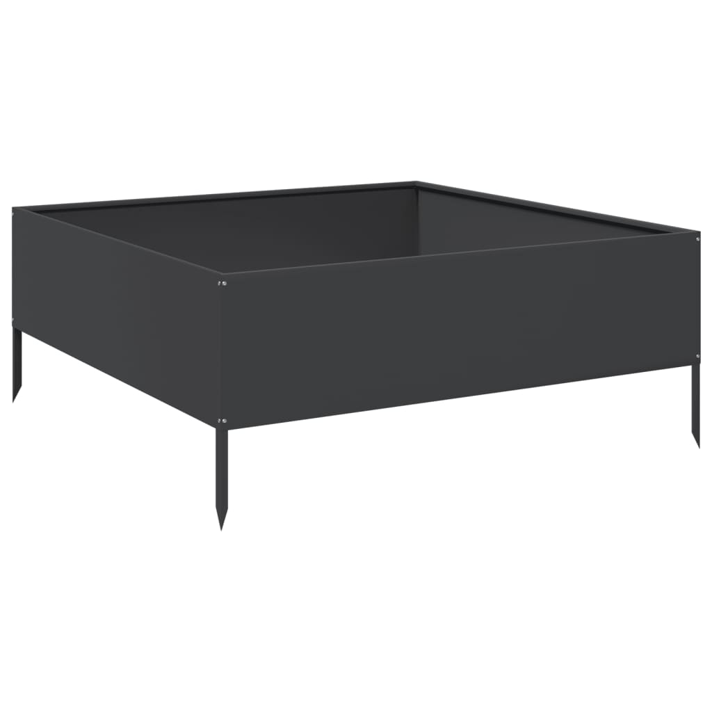 Garden Raised Bed Black 100x100x41 cm Steel