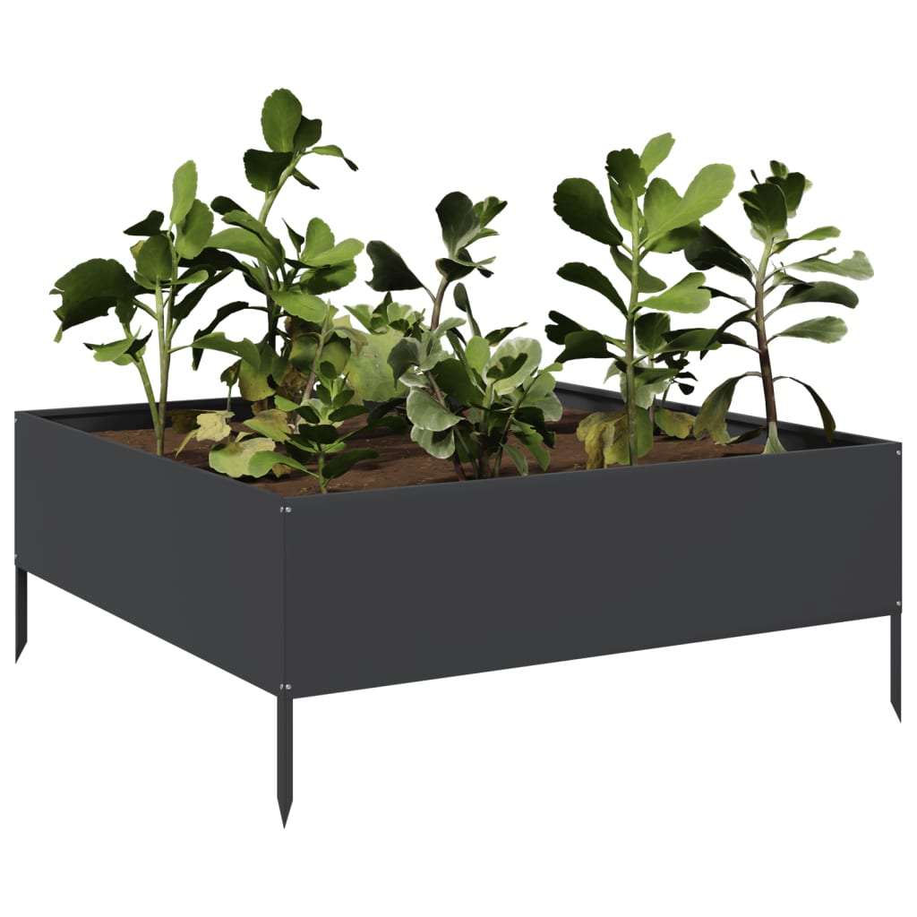 Garden Raised Bed Black 100x100x41 cm Steel