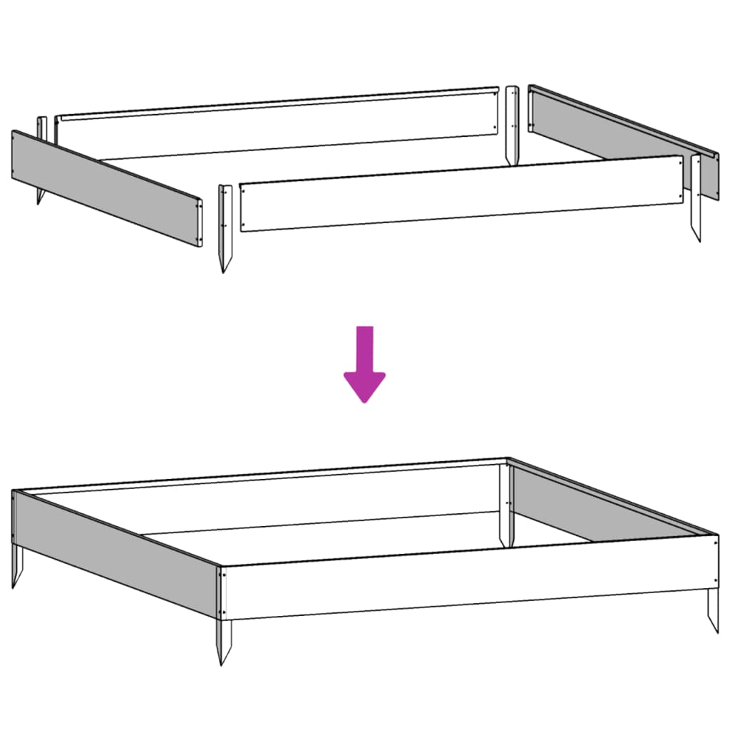 Garden Raised Bed Black 100x100x41 cm Steel