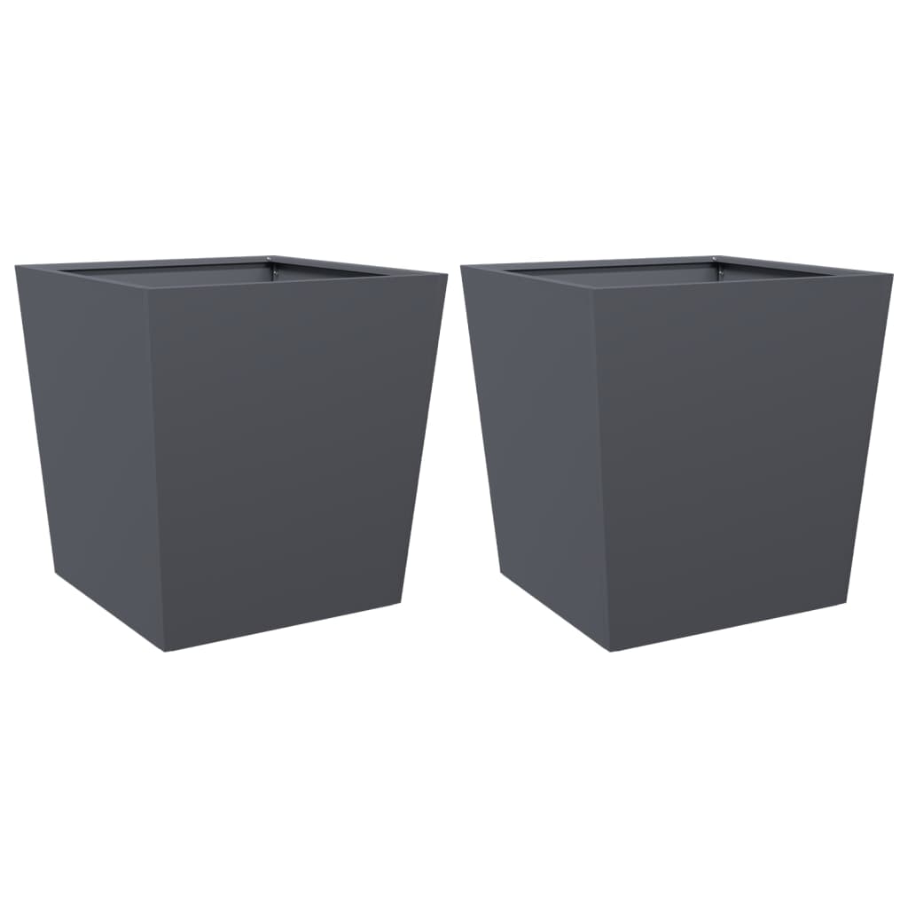 Garden Planters 2 pcs Anthracite 50x50x50 cm Steel
