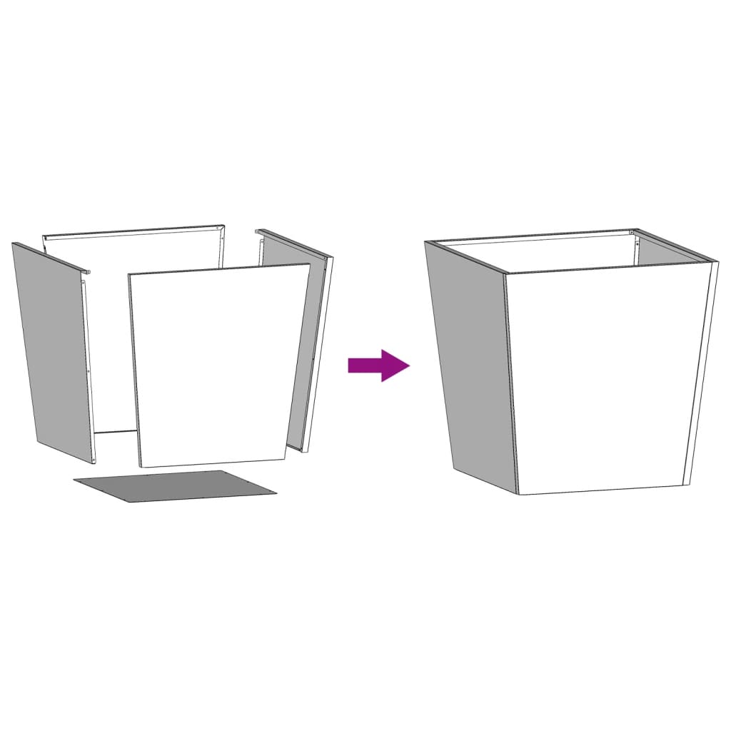 Garden Planters 2 pcs Anthracite 50x50x50 cm Steel