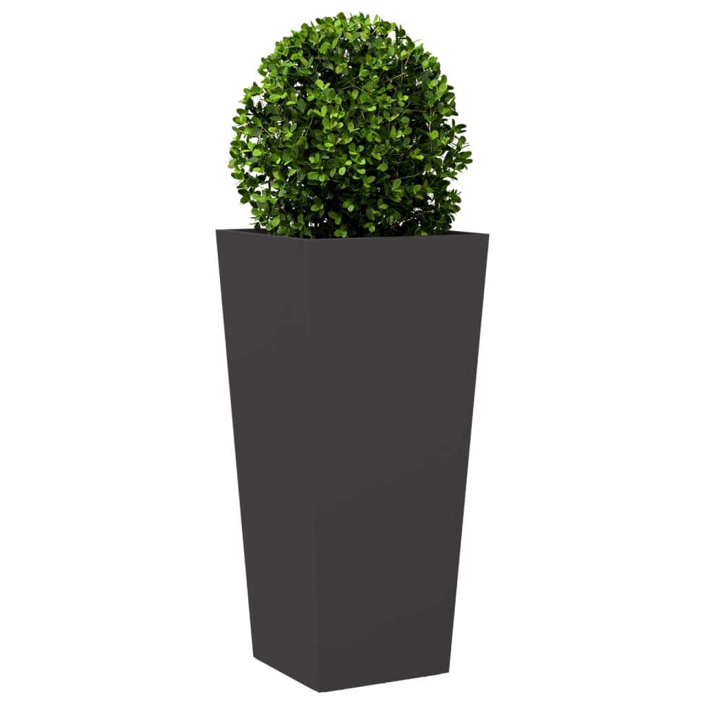 Garden Planters 2 pcs Black 35x35x75 cm Steel