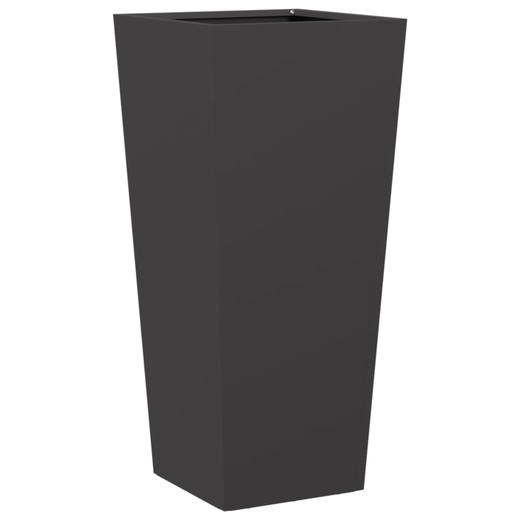 Garden Planters 2 pcs Black 35x35x75 cm Steel