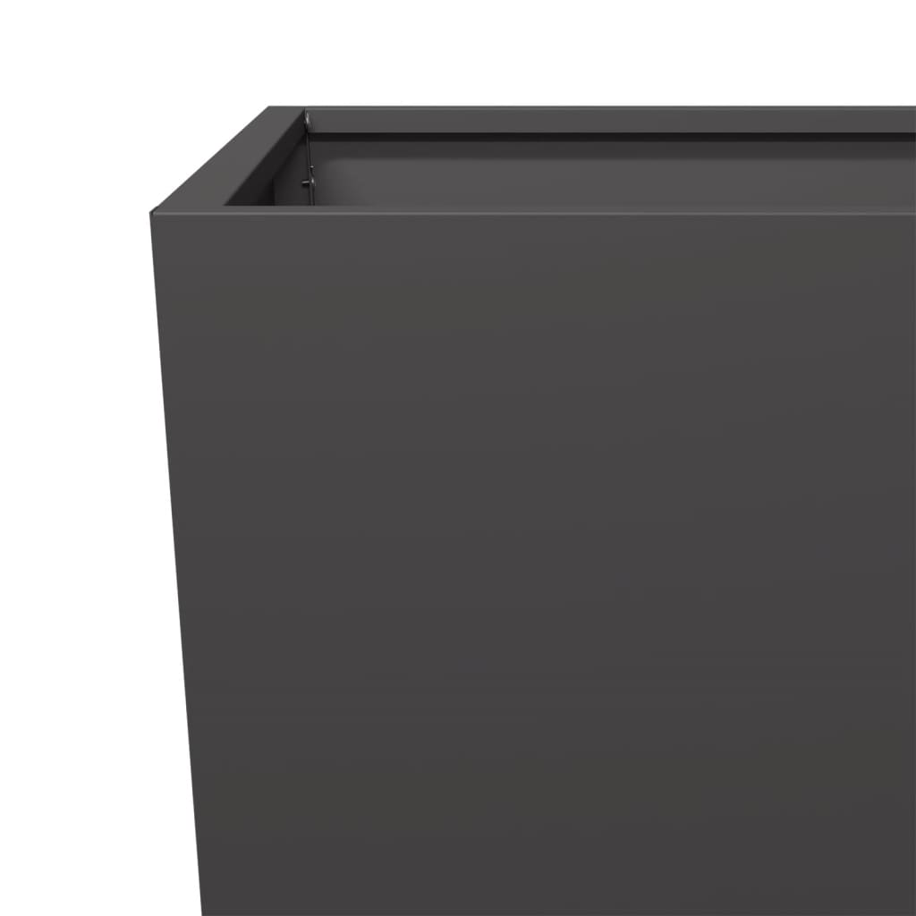 Garden Planters 2 pcs Black 35x35x75 cm Steel
