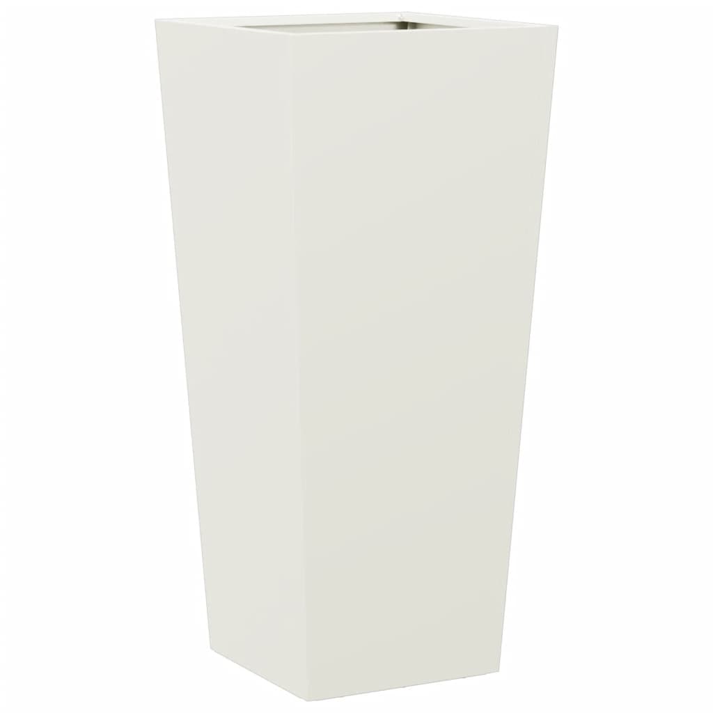 Garden Planters 2 pcs White 35x35x75 cm Steel