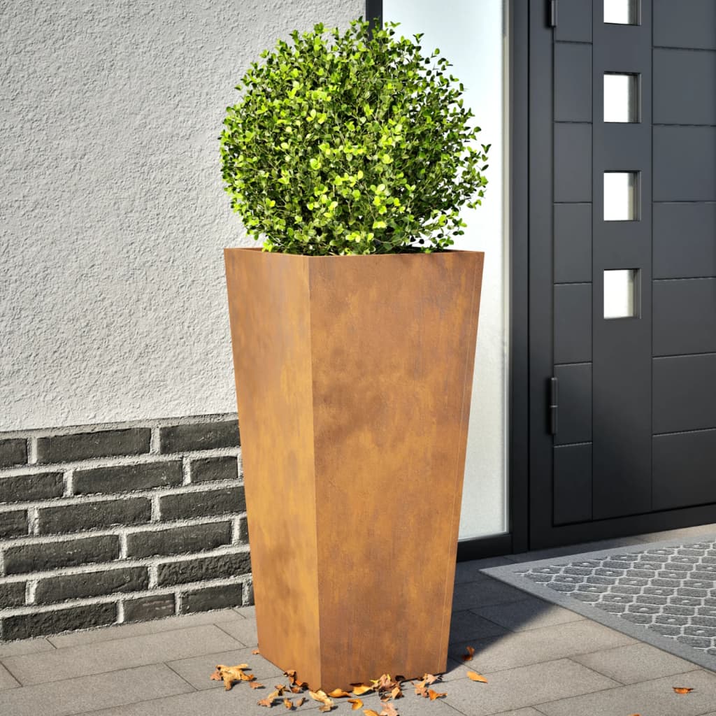 Garden Planters 2 pcs 35x35x75 cm Weathering Steel