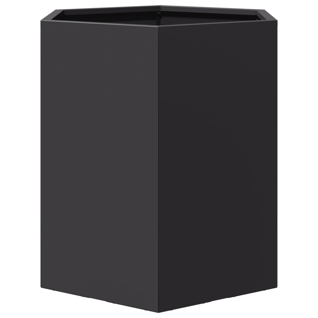 Garden Planters 2 pcs Black Hexagon 46x40x45 cm Steel