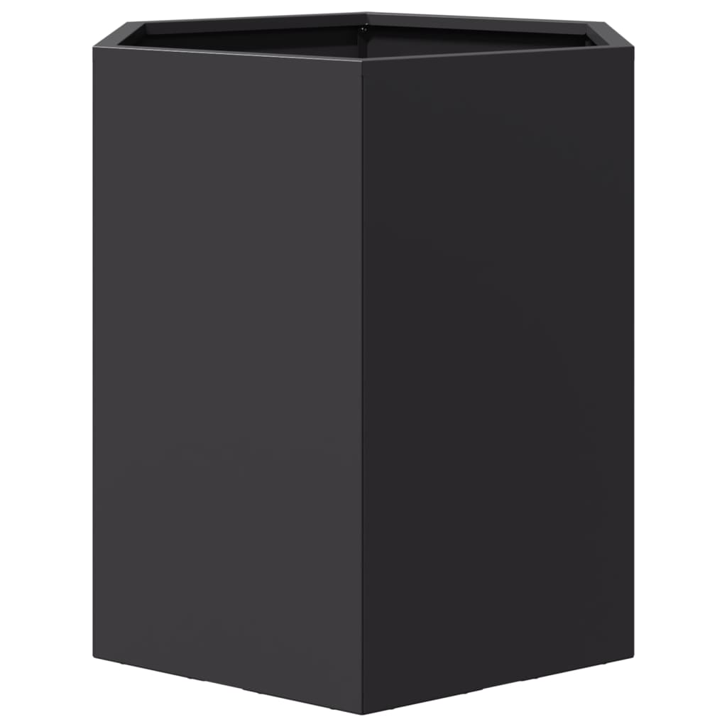 Garden Planters 2 pcs Black Hexagon 46x40x45 cm Steel