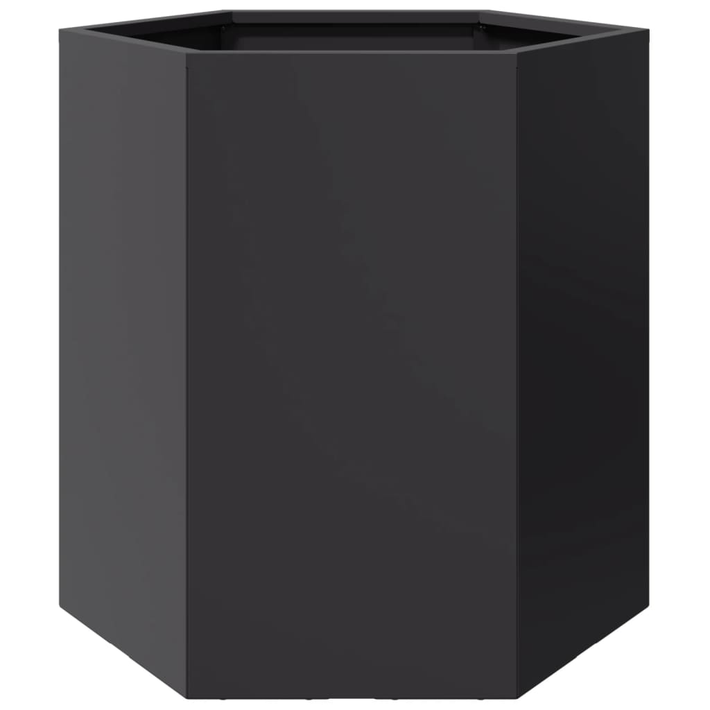 Garden Planters 2 pcs Black Hexagon 46x40x45 cm Steel