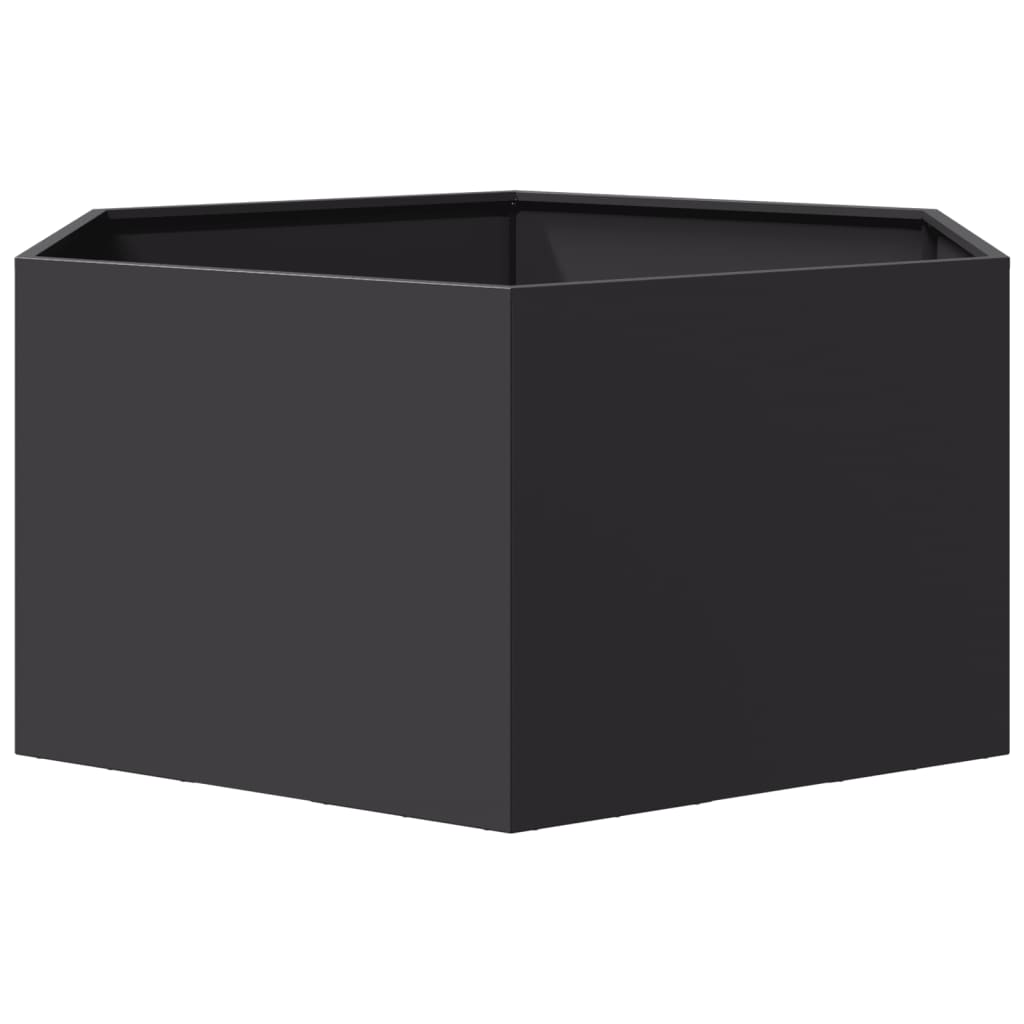 Garden Planter Black Hexagon 104x90x45 cm Steel