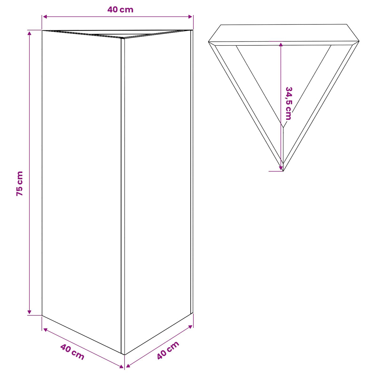 Garden Planter Anthracite Triangular 40x34.5x75 cm Steel