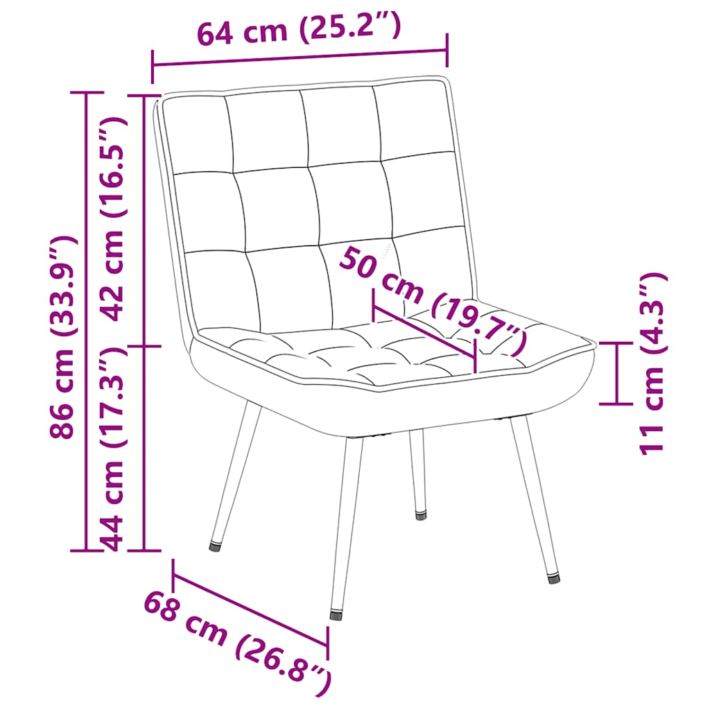 Relaxing Chair Dark Grey 64x74x84 cm Velvet