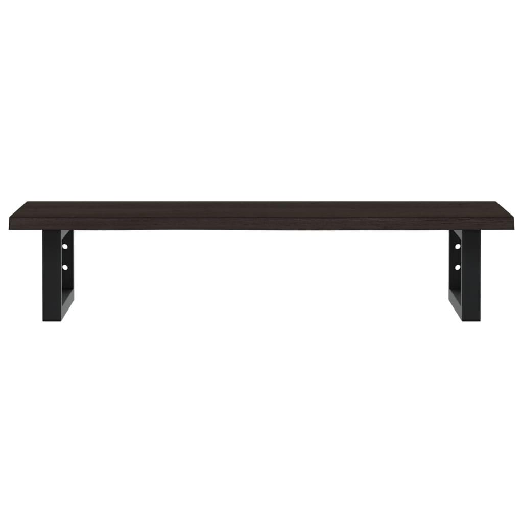 Basin Shelf Wall Mounted Steel and Solid Wood Oak