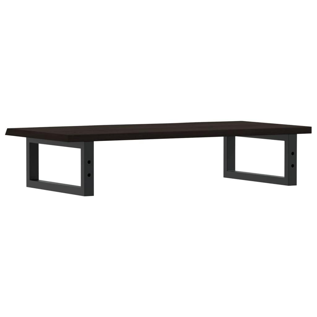 Basin Shelf Wall Mounted Steel and Solid Wood Oak