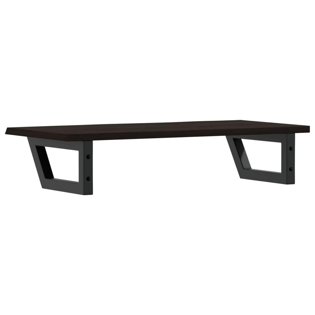 Basin Shelf Wall Mounted Steel and Solid Wood Oak
