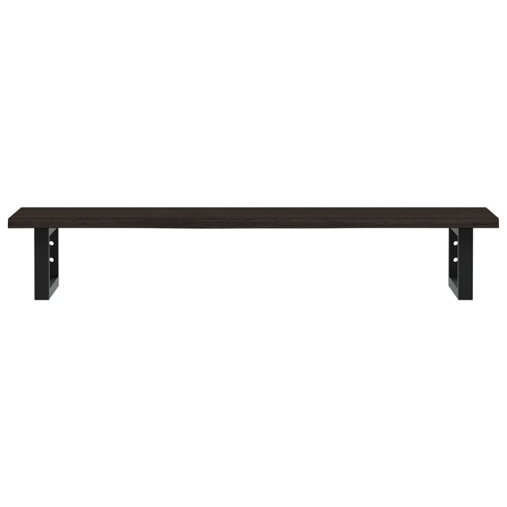 Basin Shelf Wall Mounted Steel and Solid Wood Oak