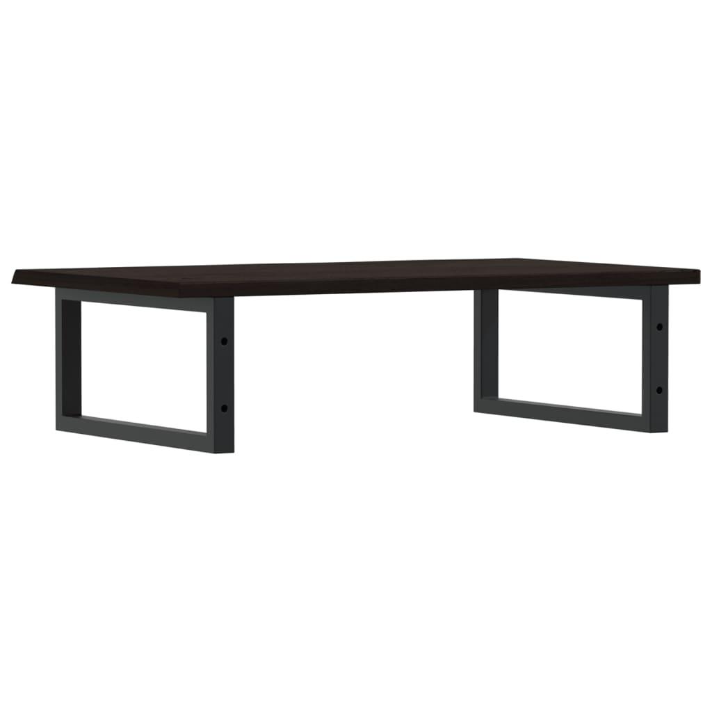 Basin Shelf Wall Mounted Steel and Solid Wood Oak